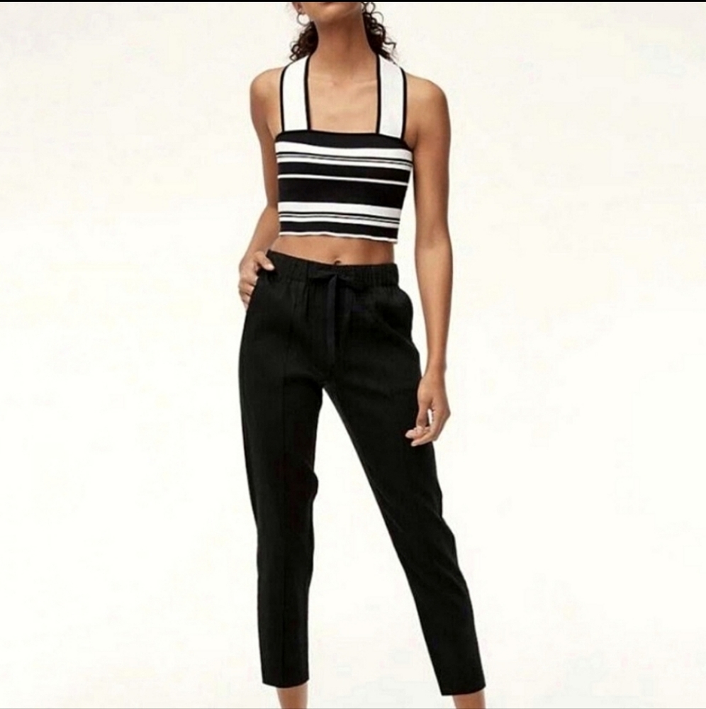 Babaton Crop Drawstring Dress Pants